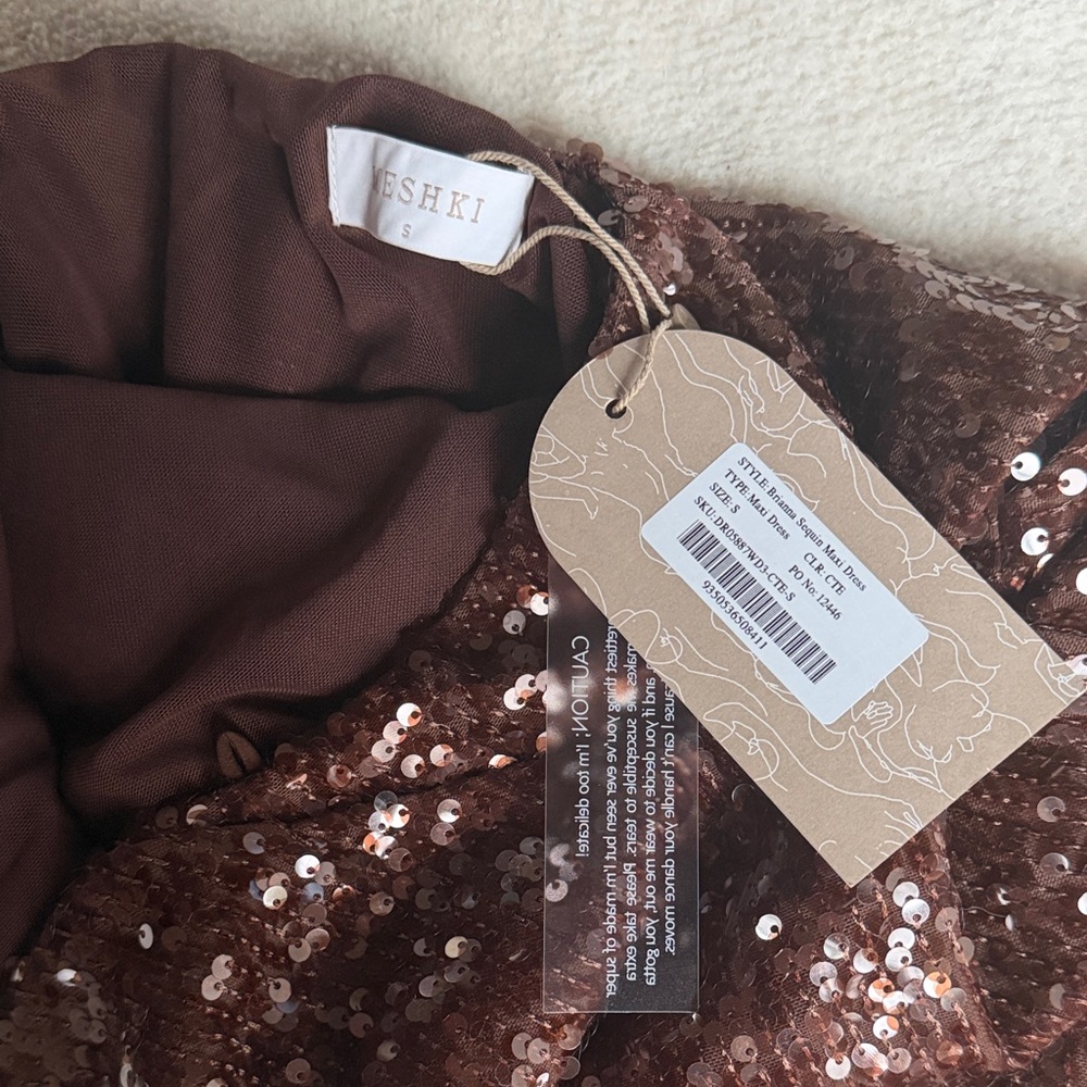 Meshki Brown Sequin Gown - Picture 3 of 5